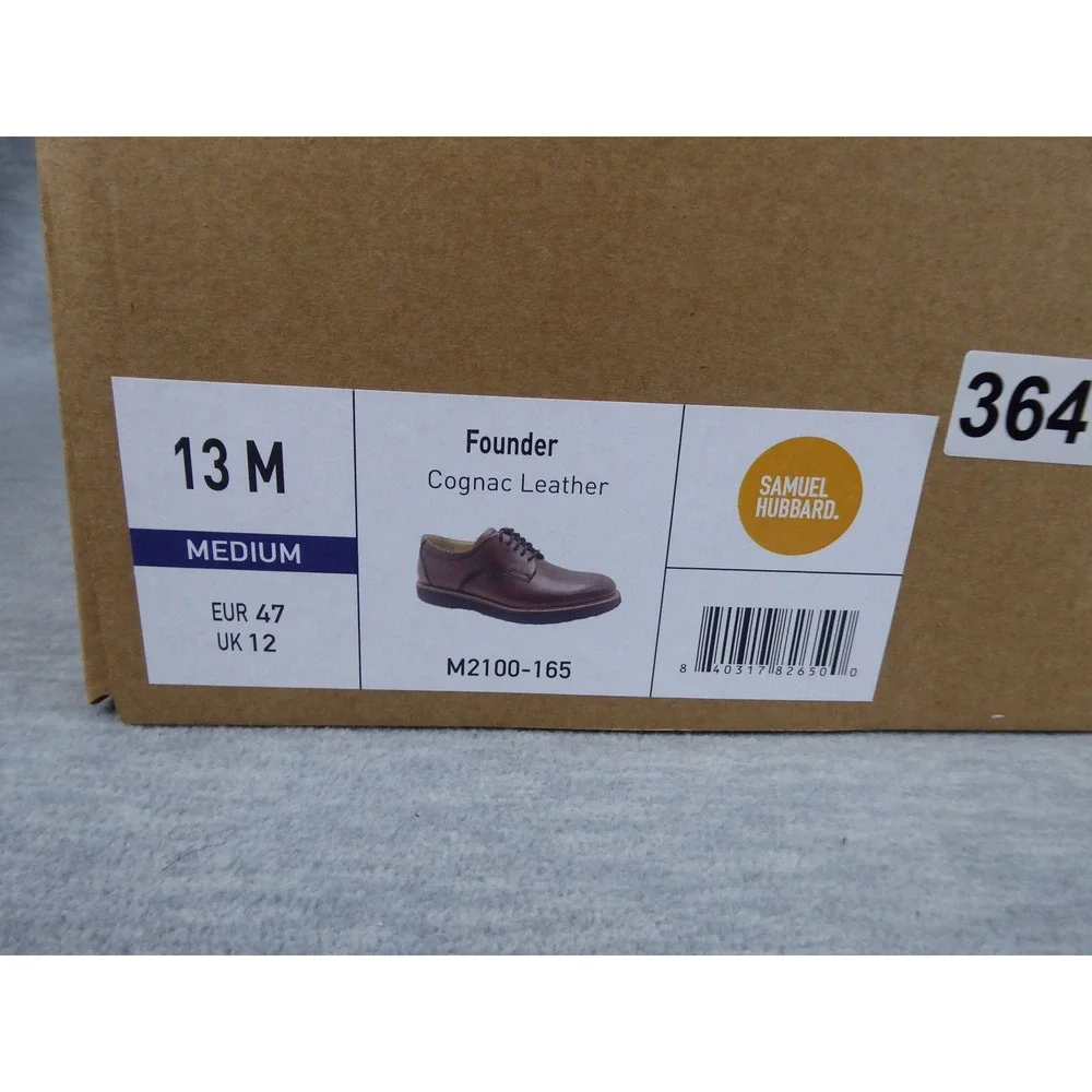Samuel Hubbard Founder Mens Cognac Leather Oxford Shoes M2100-165 Size 13 M